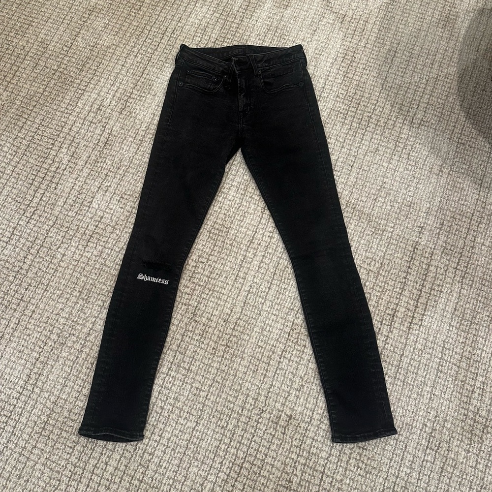 R13 Women's Dark Black Skinny Jeans
